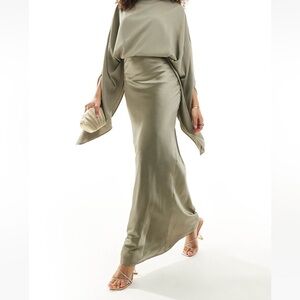 ASOS Sage Green Cape Maxi Dress